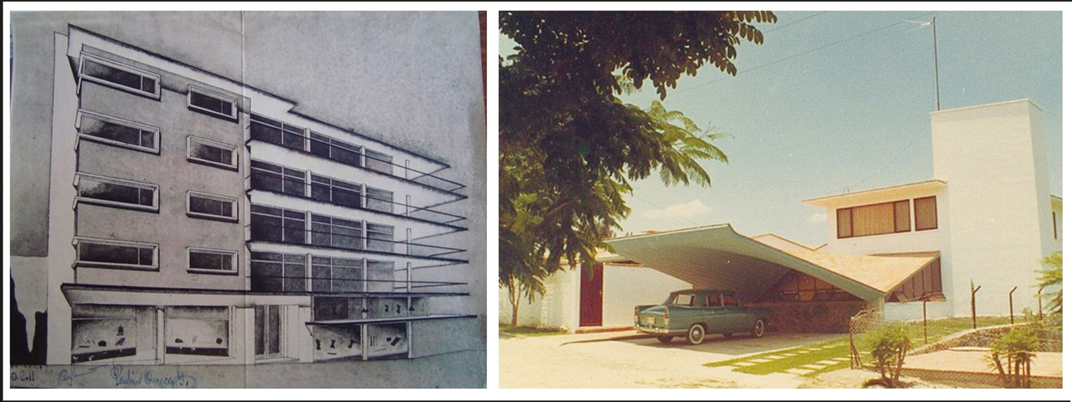 Edificio para Paulino Orraca y paraboloides hiperbólicos de concreto aplicados a la arquitectura habitacional en Cuernavaca (Oscar Coll) 