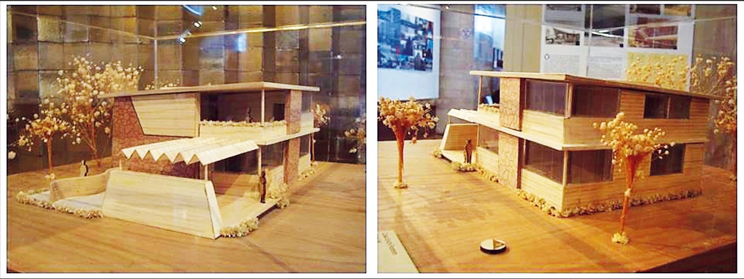 Imágenes de la maqueta de la casa Fromm que forma parte de la exposición “Presencia del exilio español en la arquitectura mexicana” 
