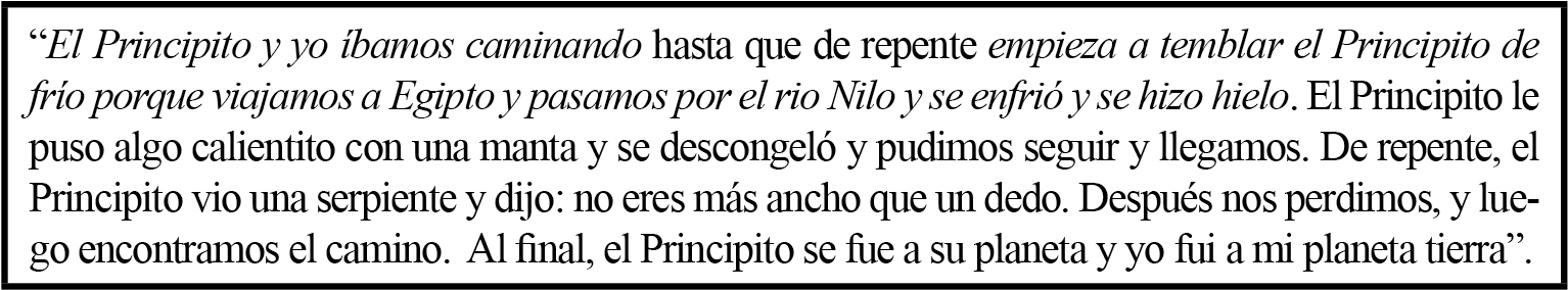 La narración se presenta en secuencias de acciones de acontecimientos (situación inicial, problema,resolución y final)