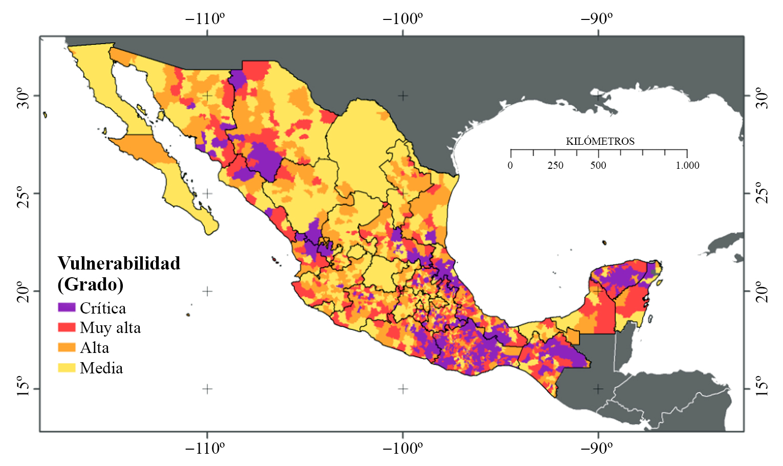 Grado de vulnerabilidad al COVID-19 en México 