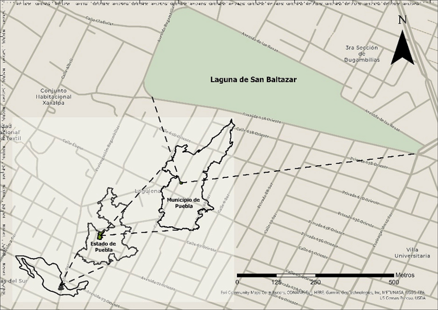 Ubicación de la Laguna de San Baltazar